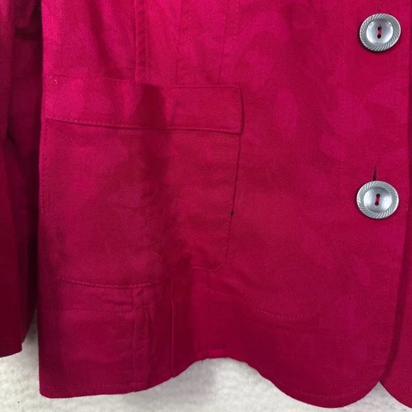 Jones Wear Jacket Womens 16 Pink Linen Cotton Floral Jacquard Blazer‎ Career - Picture 4 of 16